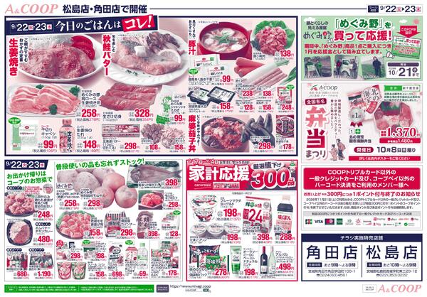 今日のごはんはコレ！　家計応援300品　A&COOP版2026年09月22日（火）〜2026年09月23日（水）-2