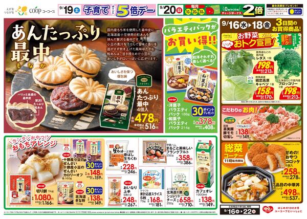 あんたっぷり最中　バラエティパックがお買い得！！　かんたんおやつ！おもちアレンジ　お野菜いつもおトク宣言！　ToMaCa誕生３周年記念　１等最大１０万ポイント当たる！new-2