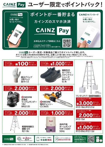 CAINZ Payユーザー限定ポイントバック！_DIY・資材9/16号new-1