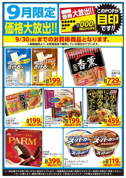 9/1～9/30 9月限定 価格大放出！！日配-1