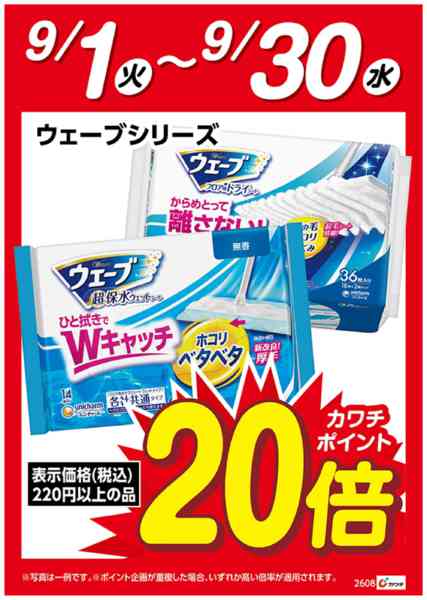 2026年9月1日〜30日までウェーブシリーズ　ポイント20倍-1