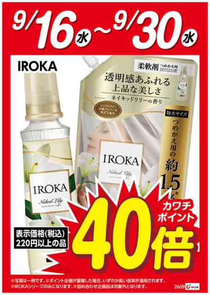 2026年9月16日〜30日まで花王IROKA　ポイント40倍-1
