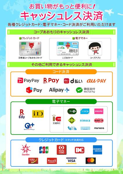 各種キャッシュレス決済がご利用いただけます2026年09月12日（土）〜-1